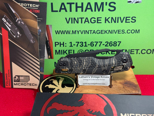 MICROTECH USA 2025 MSI S/E TRI-GRIP NRA 210T-1 PMNRA MANUAL OPEN/CLOSE KNIFE POLYMER TIGER STRIPE CAMO STANDARD APOCALYPTIC HANDLES