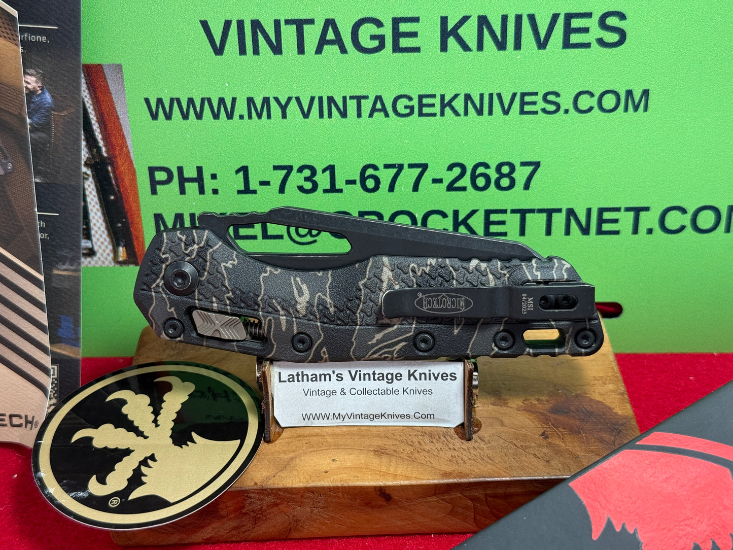 MICROTECH USA 2025 MSI S/E TRI-GRIP NRA 210T-1 PMNRA MANUAL OPEN/CLOSE KNIFE POLYMER TIGER STRIPE CAMO STANDARD APOCALYPTIC HANDLES