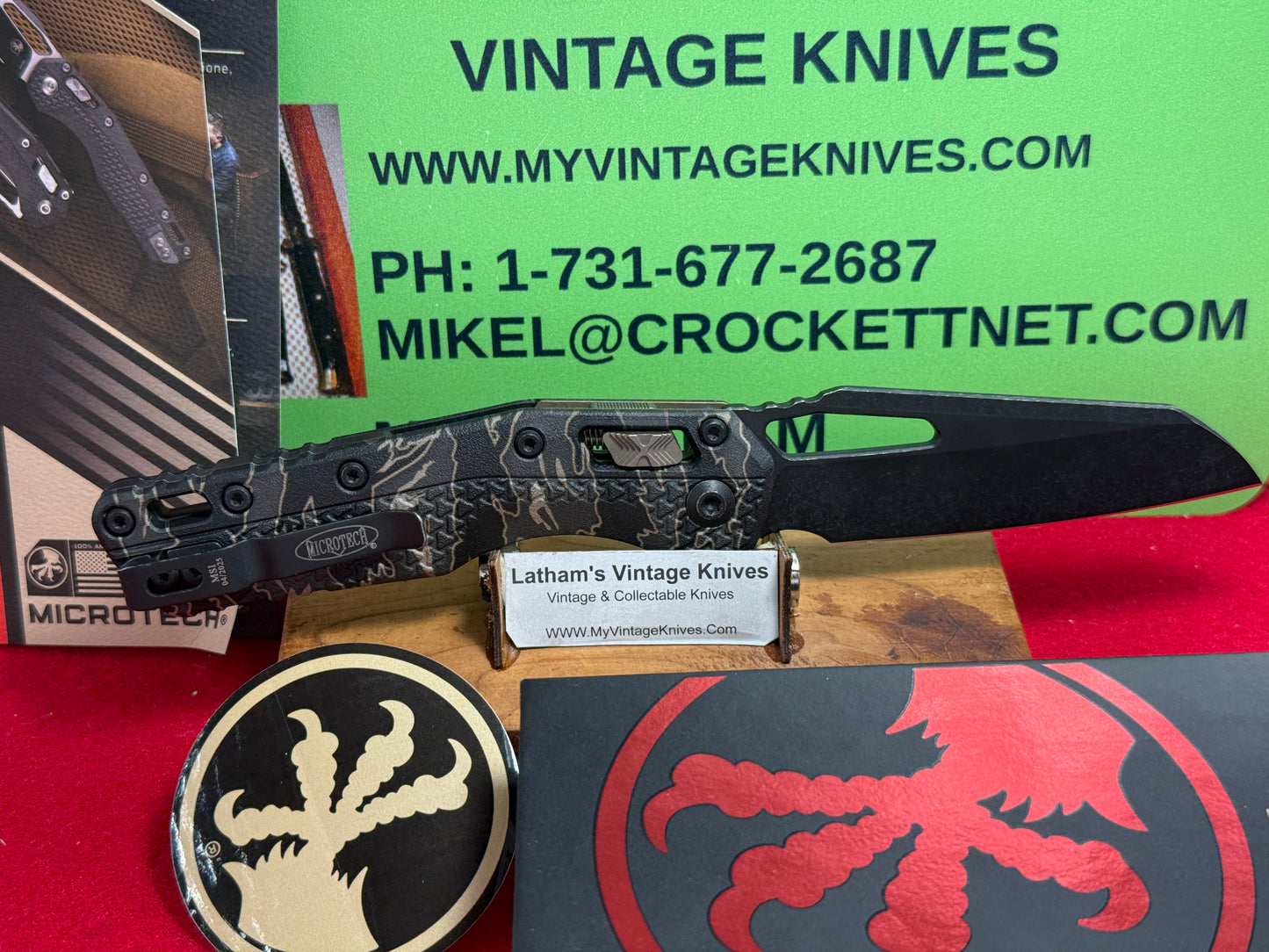 MICROTECH USA 2025 MSI S/E TRI-GRIP NRA 210T-1 PMNRA MANUAL OPEN/CLOSE KNIFE POLYMER TIGER STRIPE CAMO STANDARD APOCALYPTIC HANDLES