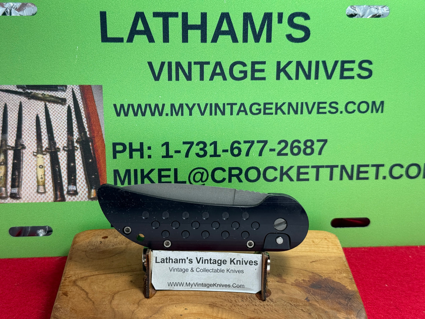 DALTON, ROB "STERILE" CUSTOM 1998-2005 SKIN WALKER CUSTOM AUTOMATIC KNFIE BLACK COMPOSIT HANDLES