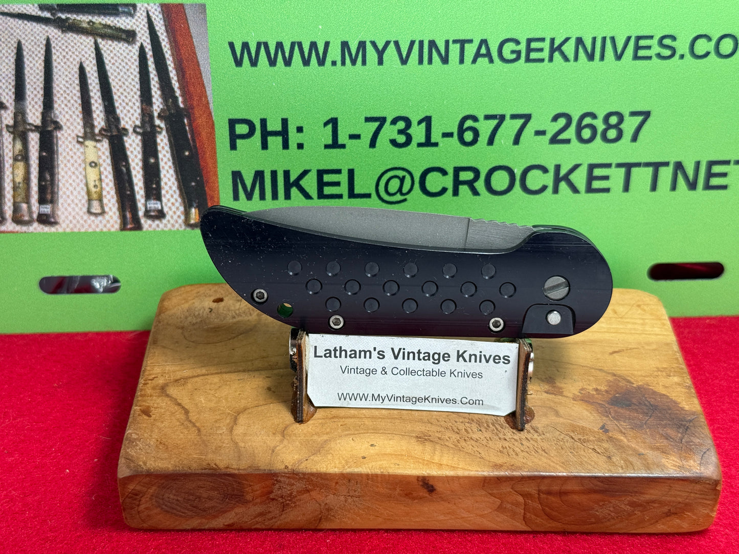 DALTON, ROB "STERILE" CUSTOM 1998-2005 SKIN WALKER CUSTOM AUTOMATIC KNFIE BLACK COMPOSIT HANDLES