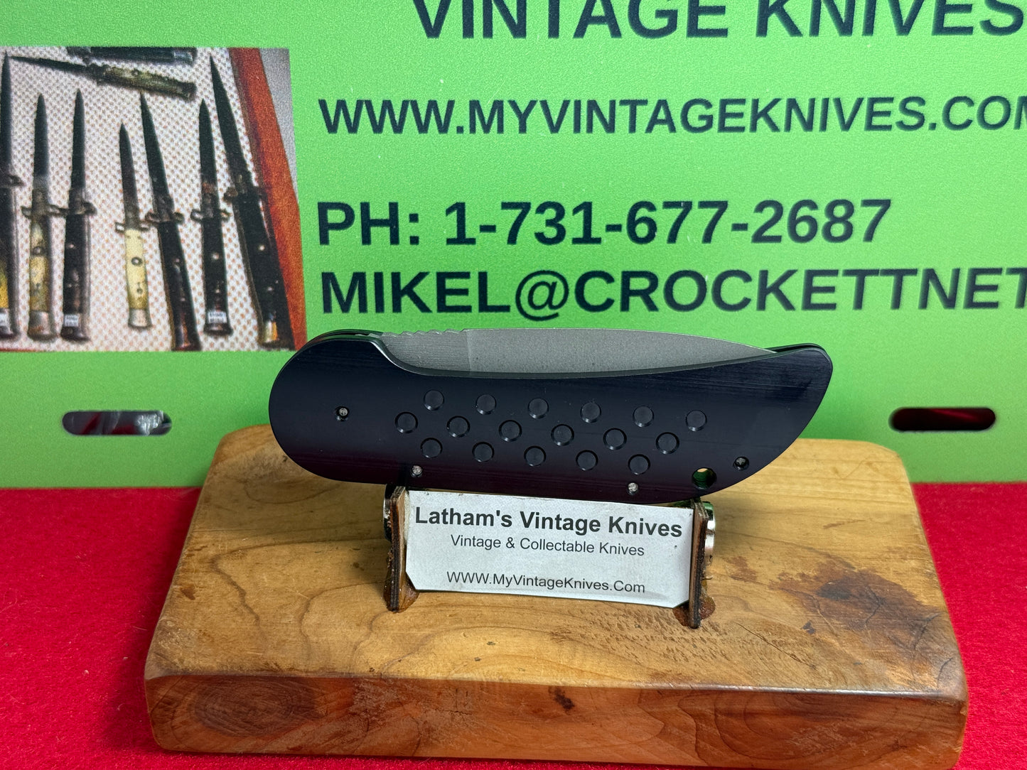 DALTON, ROB "STERILE" CUSTOM 1998-2005 SKIN WALKER CUSTOM AUTOMATIC KNFIE BLACK COMPOSIT HANDLES