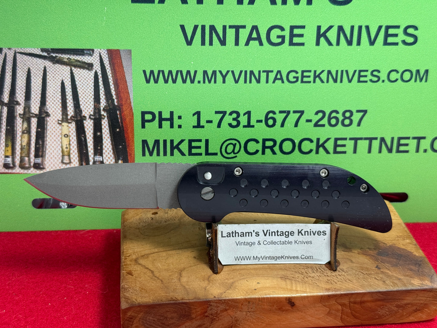 DALTON, ROB "STERILE" CUSTOM 1998-2005 SKIN WALKER CUSTOM AUTOMATIC KNFIE BLACK COMPOSIT HANDLES