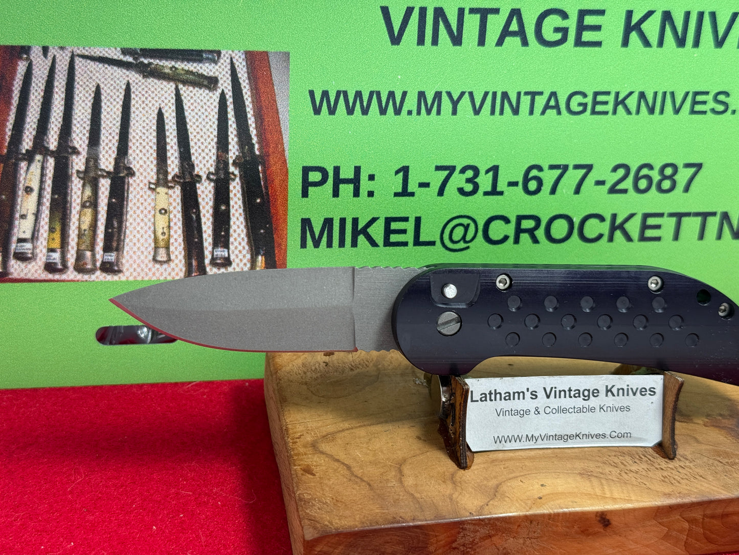 DALTON, ROB "STERILE" CUSTOM 1998-2005 SKIN WALKER CUSTOM AUTOMATIC KNFIE BLACK COMPOSIT HANDLES