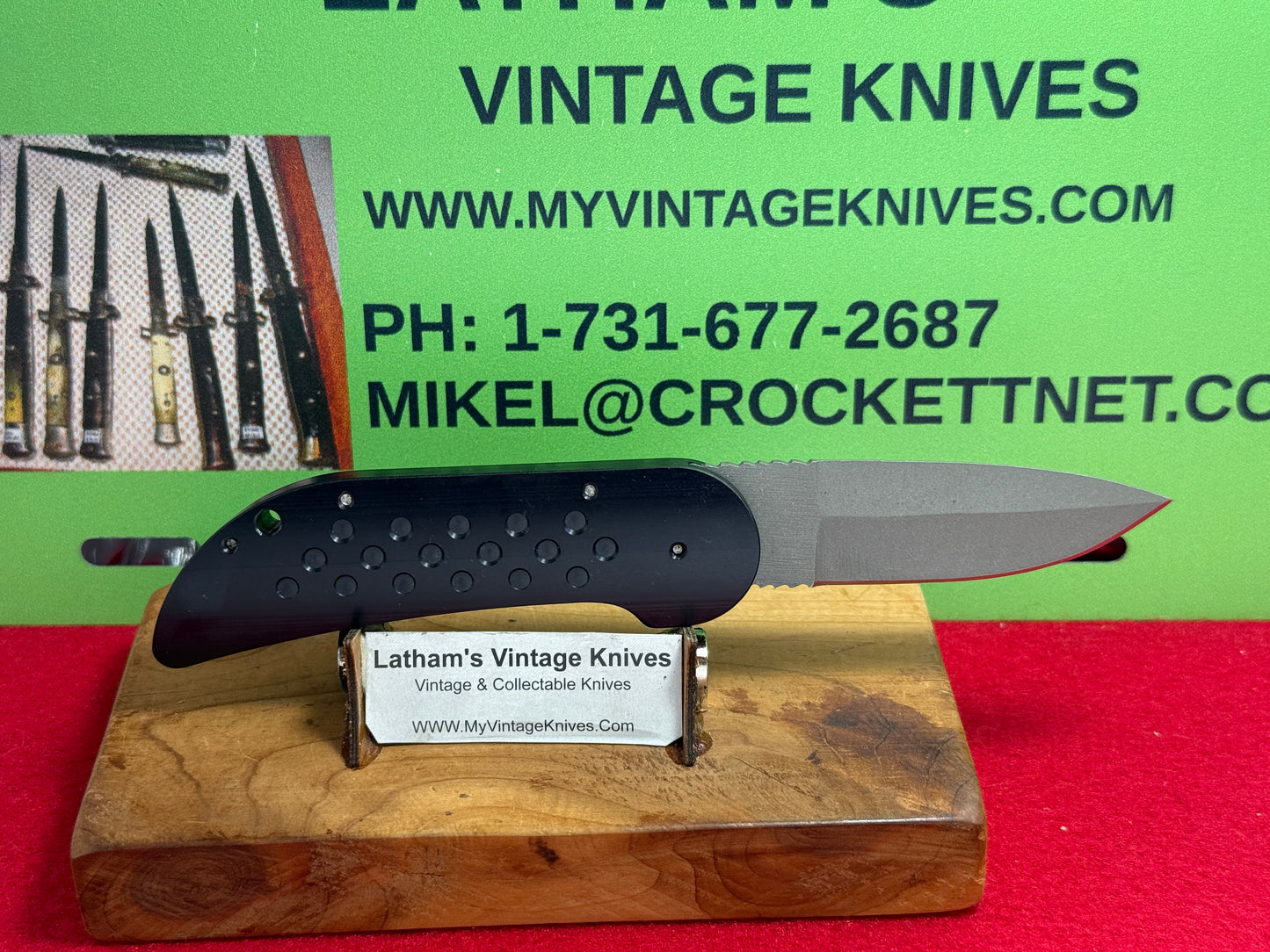 DALTON, ROB "STERILE" CUSTOM 1998-2005 SKIN WALKER CUSTOM AUTOMATIC KNFIE BLACK COMPOSIT HANDLES