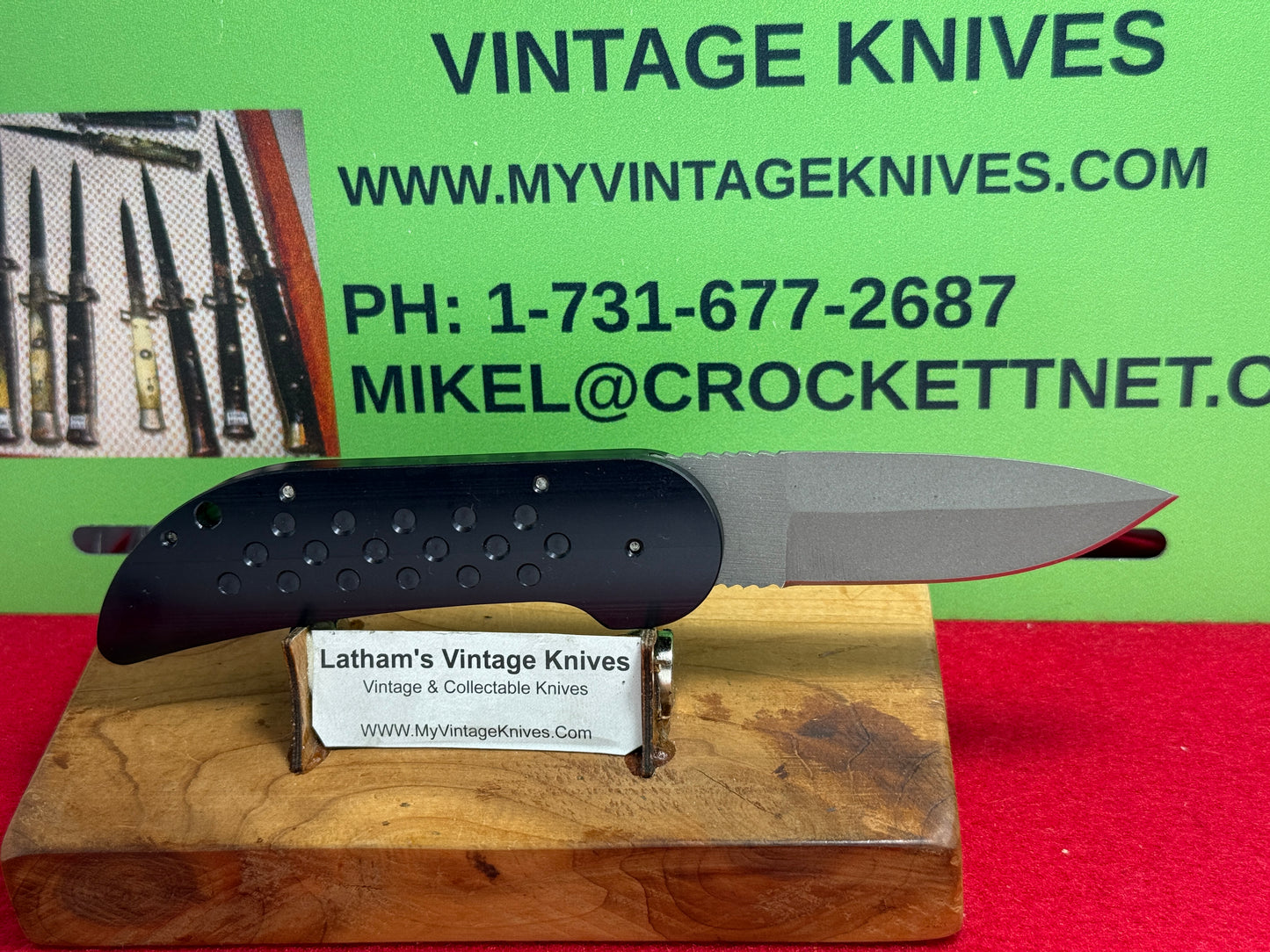 DALTON, ROB "STERILE" CUSTOM 1998-2005 SKIN WALKER CUSTOM AUTOMATIC KNFIE BLACK COMPOSIT HANDLES