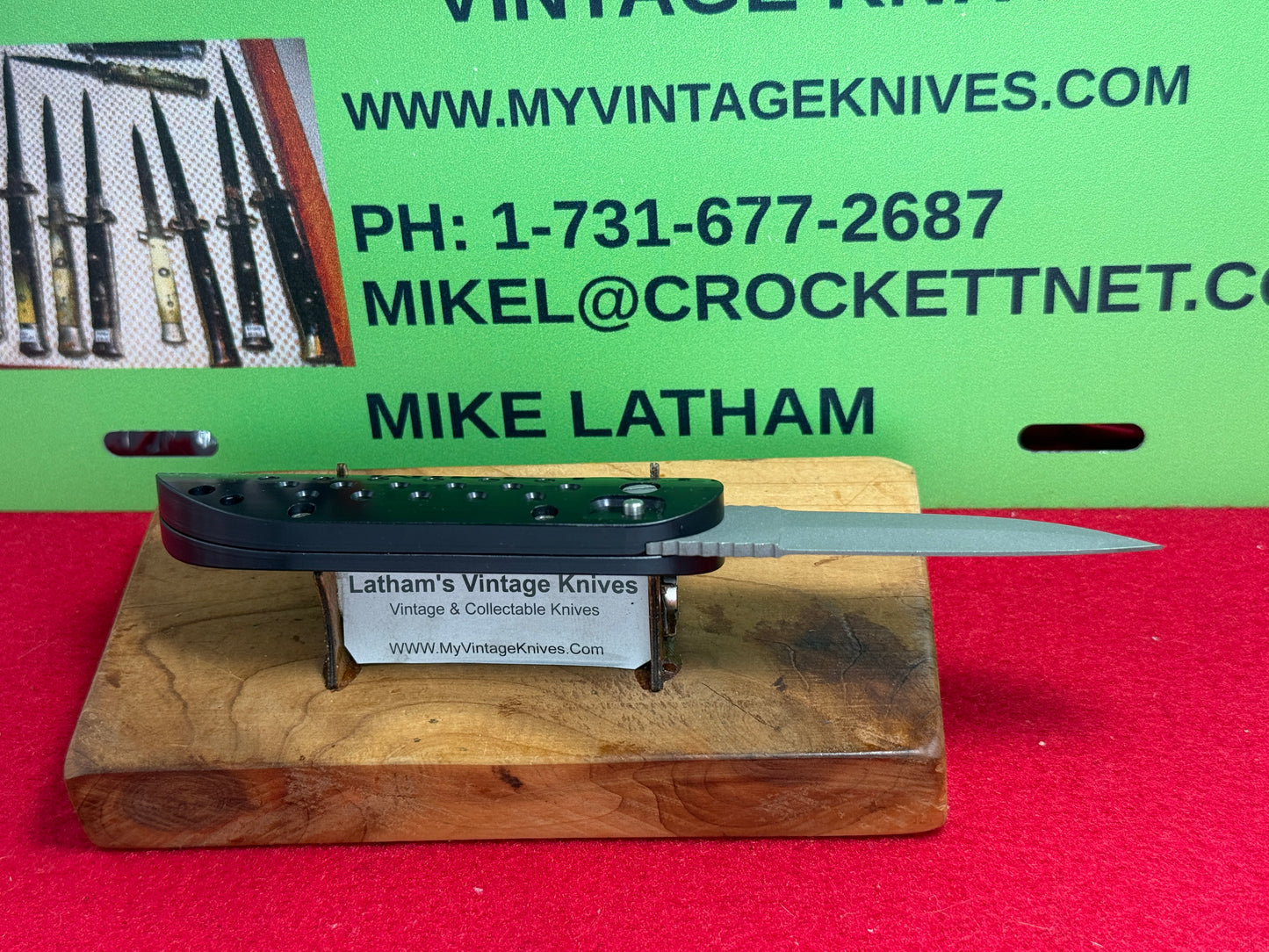 DALTON, ROB "STERILE" CUSTOM 1998-2005 SKIN WALKER CUSTOM AUTOMATIC KNFIE BLACK COMPOSIT HANDLES