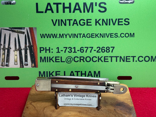 WEIDMANNSHEIL WELTERSBACH SOLINGEN GERMANY 1990-95 LEVER AUTOMATIC SLIM 11 CM GERMAN AUTOMATIC KNIFE WOOD HANDLES