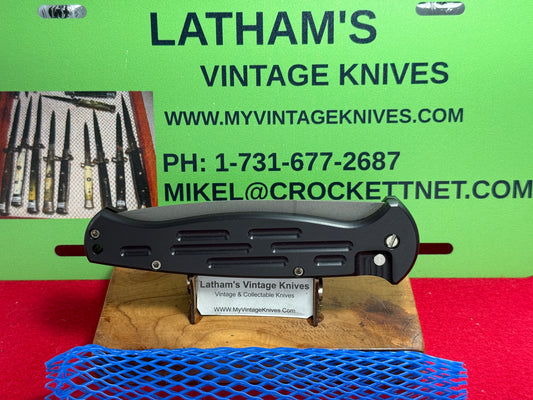 DALTON, ROB CUSTOM 1996-2000 LARGE AFO TACTICAL AUTOMATIC MILITARY CUSTOM AUTOMATIC KNIFE BLACK METAL GRAY MATE FINISH BLADE