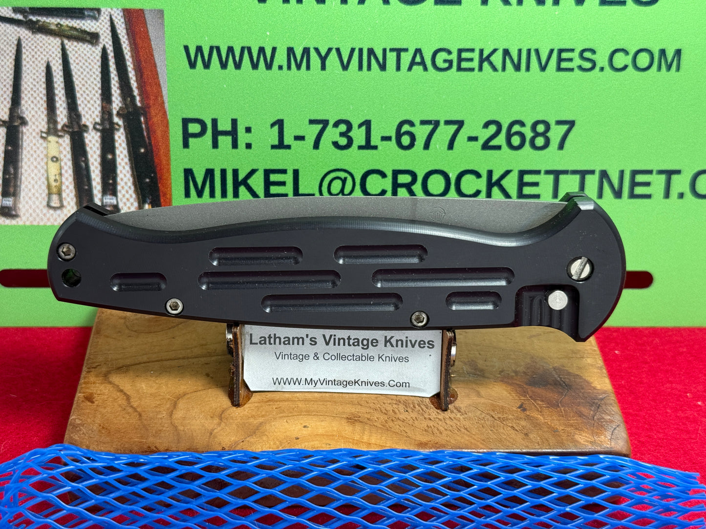 DALTON, ROB CUSTOM 1996-2000 LARGE AFO TACTICAL AUTOMATIC MILITARY CUSTOM AUTOMATIC KNIFE BLACK METAL GRAY MATE FINISH BLADE