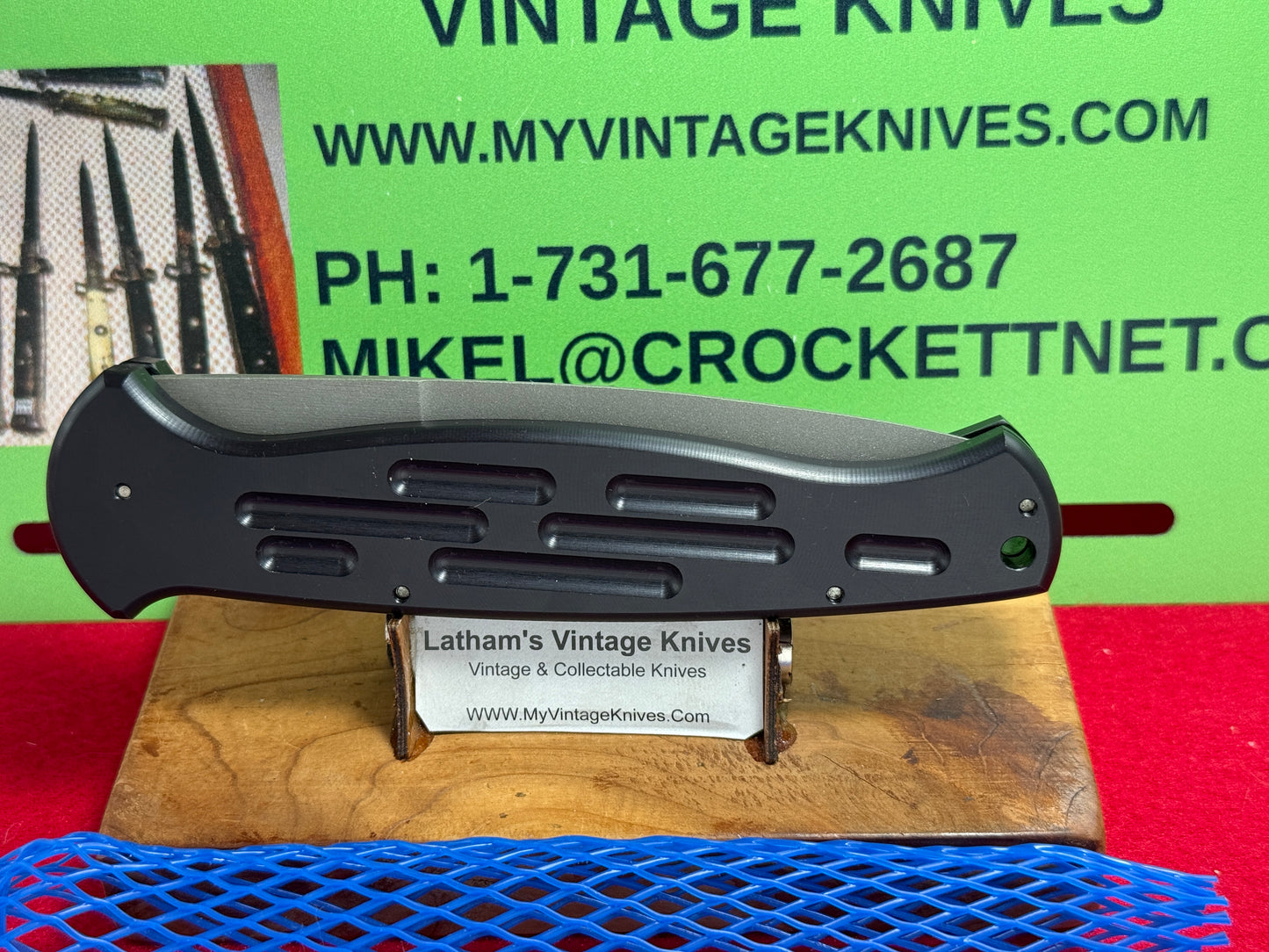 DALTON, ROB CUSTOM 1996-2000 LARGE AFO TACTICAL AUTOMATIC MILITARY CUSTOM AUTOMATIC KNIFE BLACK METAL GRAY MATE FINISH BLADE