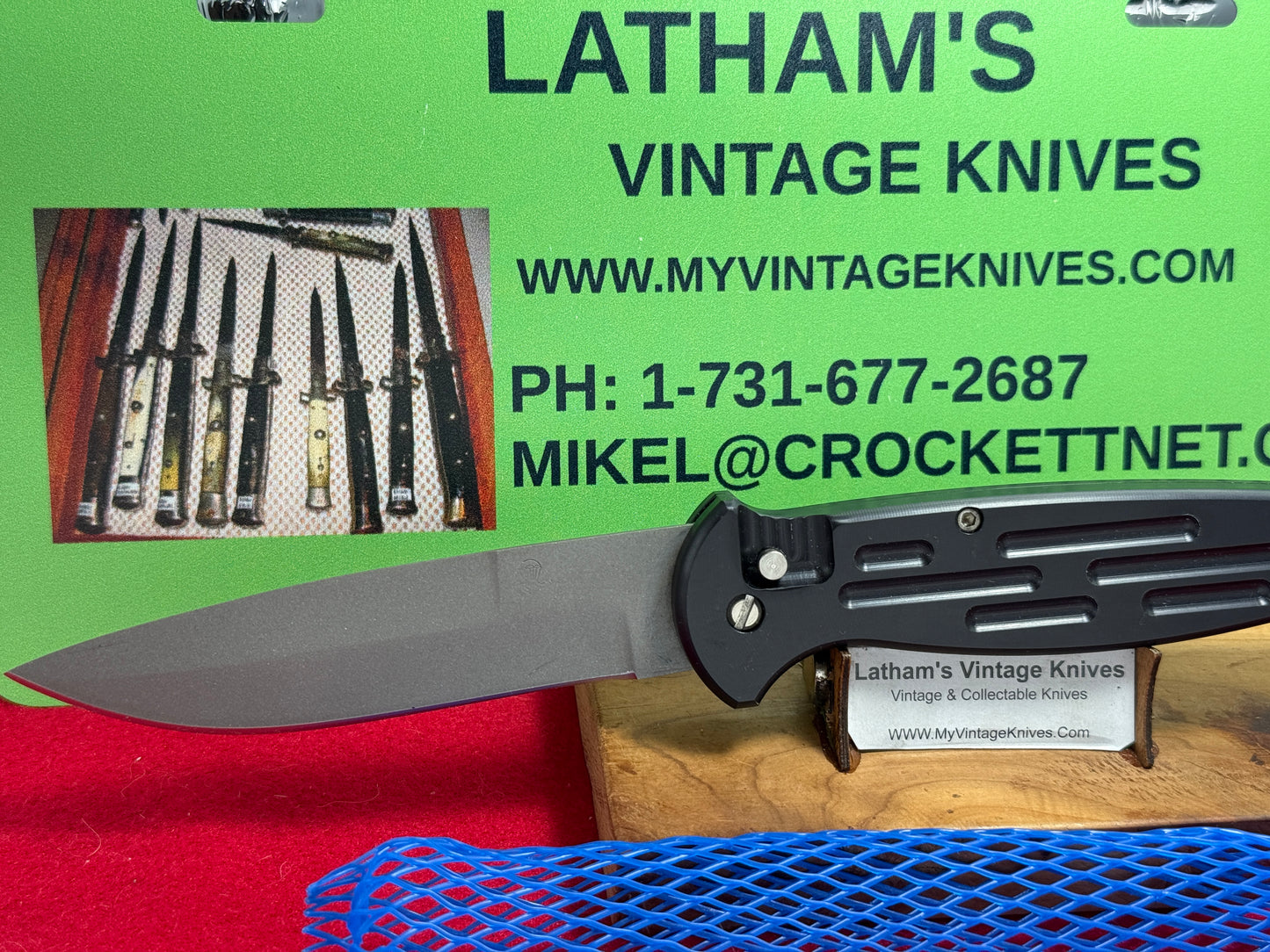 DALTON, ROB CUSTOM 1996-2000 LARGE AFO TACTICAL AUTOMATIC MILITARY CUSTOM AUTOMATIC KNIFE BLACK METAL GRAY MATE FINISH BLADE