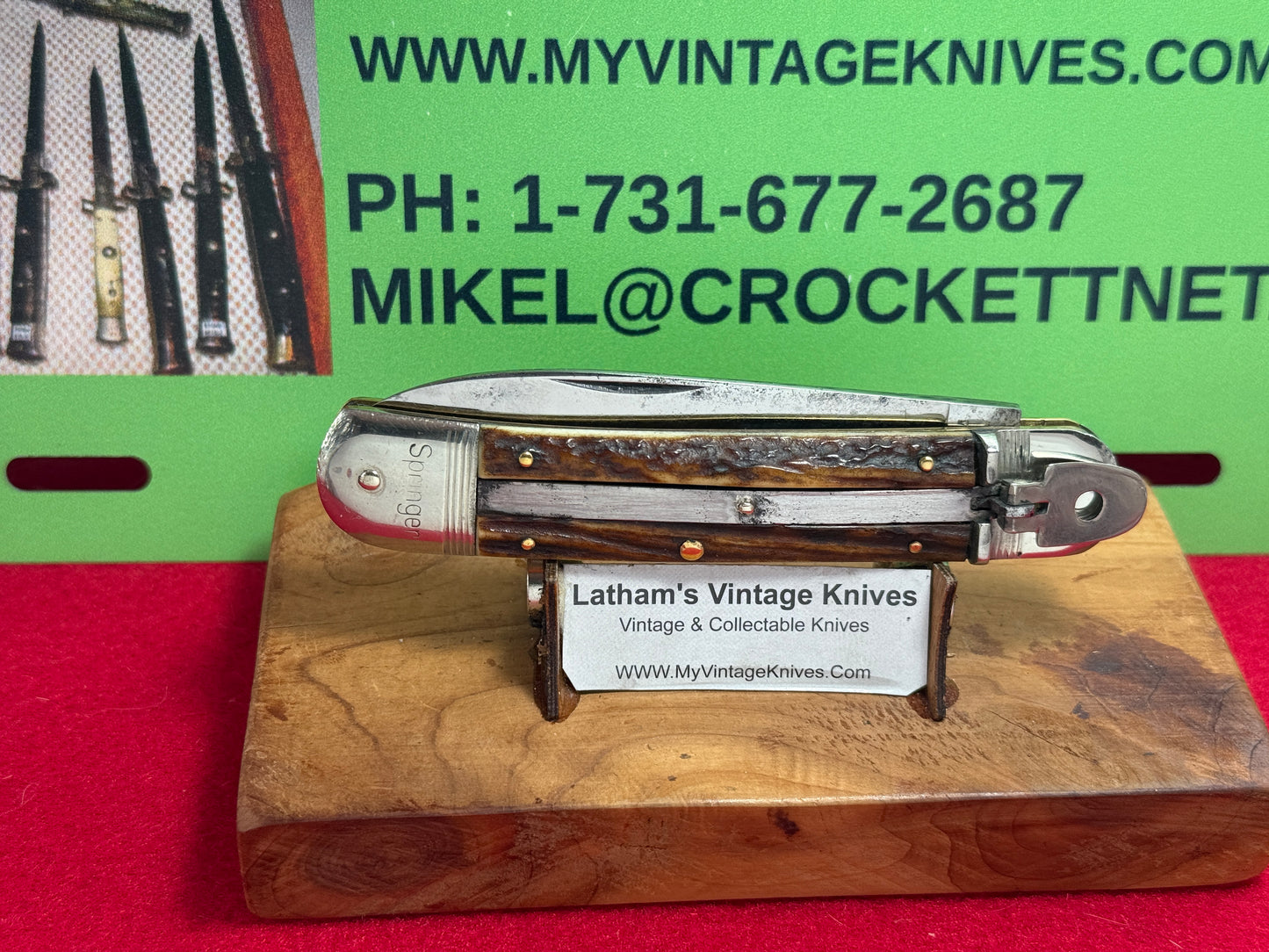 A. WINGEN JR. OTHELLO SOLINGEN GERMANY 1965-75 LEVER AUTOMATIC 11 CM GERMAN AUTOMATIC KNIFE STAG HANDLES