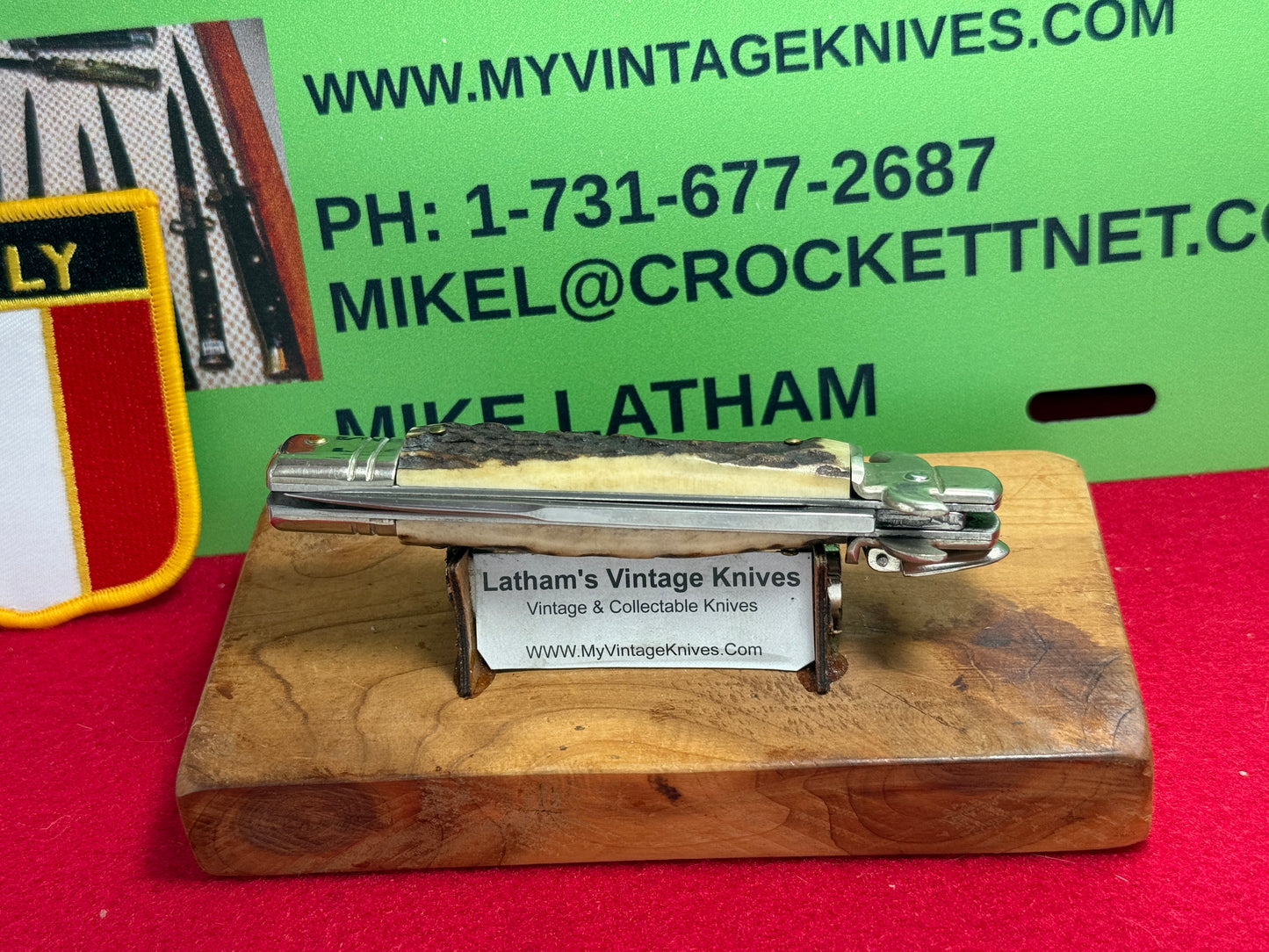 AKC ITALY 2005-2010 LEVER AUTOMATIC LEVERLETTO ITALIAN AUTOMATIC KNIFE STAG HANDLES