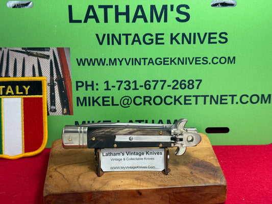 AKC ITALY LEVERLETTO 2005-2010 LEVER AUTOMATIC ITALIAN AUTOMATIC KNIFE BUFFALO HORN HANDLES