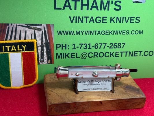 ROSTFREI PATENT ITALY 1964-68 HUMPBACK LOCK BO/BC STILETTO COIL SPRING 20 CM ITALIAN AUTOMATIC KNIFE PEARLEX HANDLES