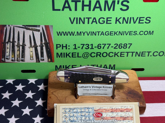 CASE XX USA 2 DOT 1998 61549 LSS COPPERLOCK CUSTOM AUTOMATIC KNIFE DOUBLE ACTION AMERICAN AUTOMATIC KNIFE PURPLE BONE HANDLES LIMITED EDTION 1 OF 1.