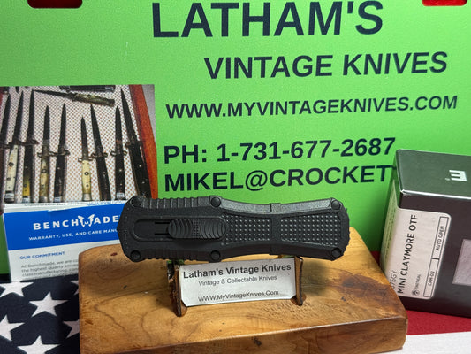 BENCHMADE USA 2024 OTF MINI CLAYMORE FIRST PRODUCTION 3375GY TACTICAL AUTOMATIC KNIFE BLACK COMPOSIT HANDLES