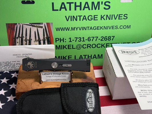 MICROTECH USA 06/2003 NEMESIS II OTF SINGLE ACTION VERO BEACH FL TACTICAL AUTOMATIC KNIFE METAL HANDLES
