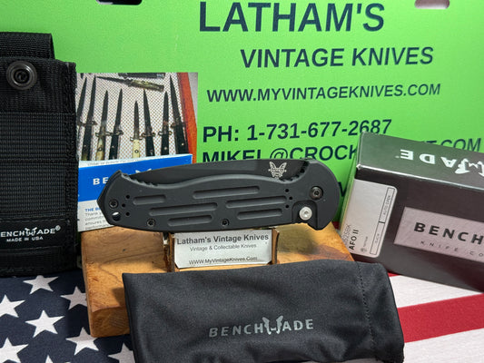 BENCHMADE USA 11/2018 AFO II TANTO 9052SBK TACTICAL AUTOMATIC KNIFE BLACK METAL HANDLES