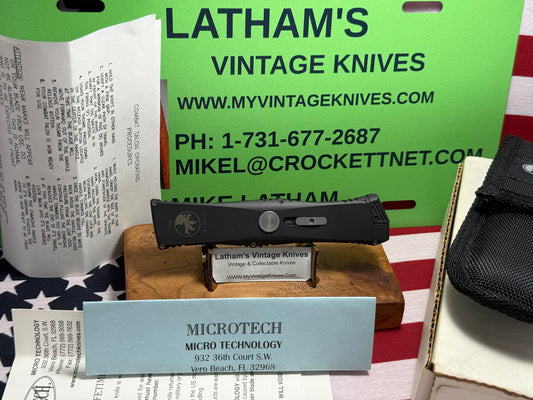 MICROTECH USA 06/2003 COMBAT TALON III SINGLE ACTION OTF VINTAGE TACTICAL AUTOMATIC KNIFE BLACK METAL--NIB