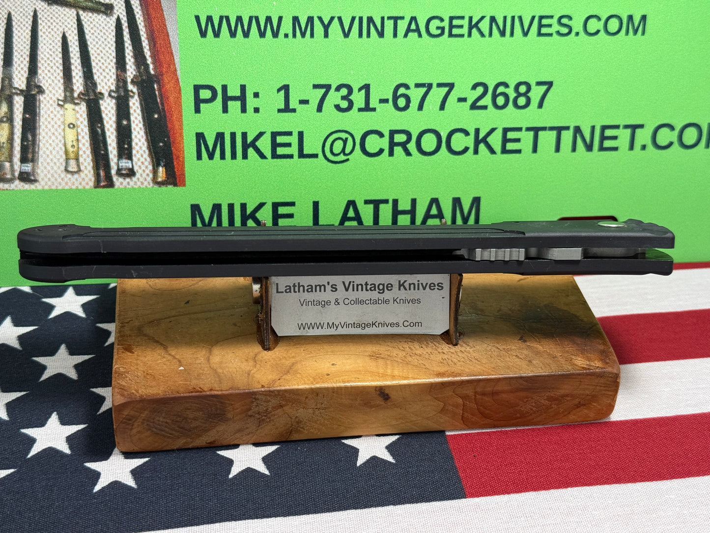 DALTON, ROB USA 1996-2000 CUSTOM AUTOMATIC LARGE ASSASSIN TACTICAL AUTOMATIC KNIFE BLACK METAL HANDLES
