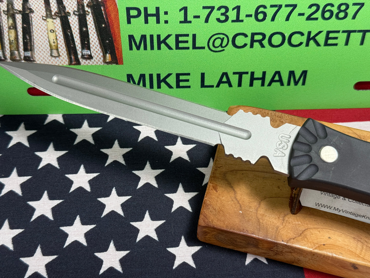 DALTON, ROB USA 1996-2000 CUSTOM AUTOMATIC LARGE ASSASSIN TACTICAL AUTOMATIC KNIFE BLACK METAL HANDLES