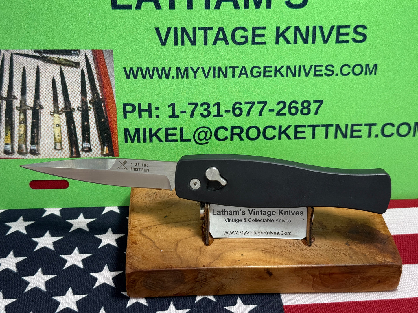 S.W.A.T.(SPECIALIZED WEAPONS BY ADVANCED TECHNOLOGIES) USA CUSTOM AUTOMATIC 2008-2012 TACTICAL AUTOMATIC KNIFE 1 OF 100 FIRST RUN BLACK METAL HANDLES