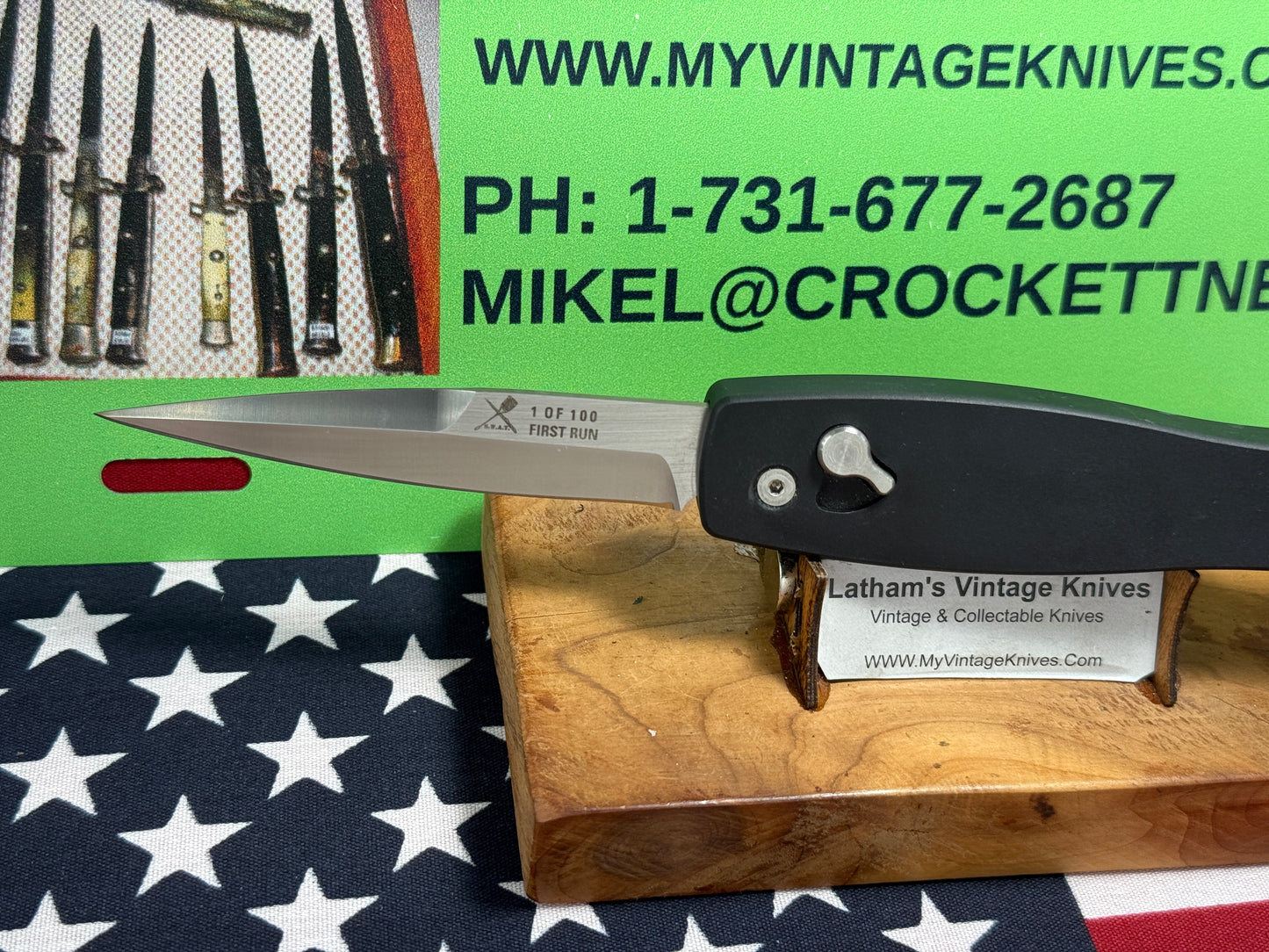 S.W.A.T.(SPECIALIZED WEAPONS BY ADVANCED TECHNOLOGIES) USA CUSTOM AUTOMATIC 2008-2012 TACTICAL AUTOMATIC KNIFE 1 OF 100 FIRST RUN BLACK METAL HANDLES