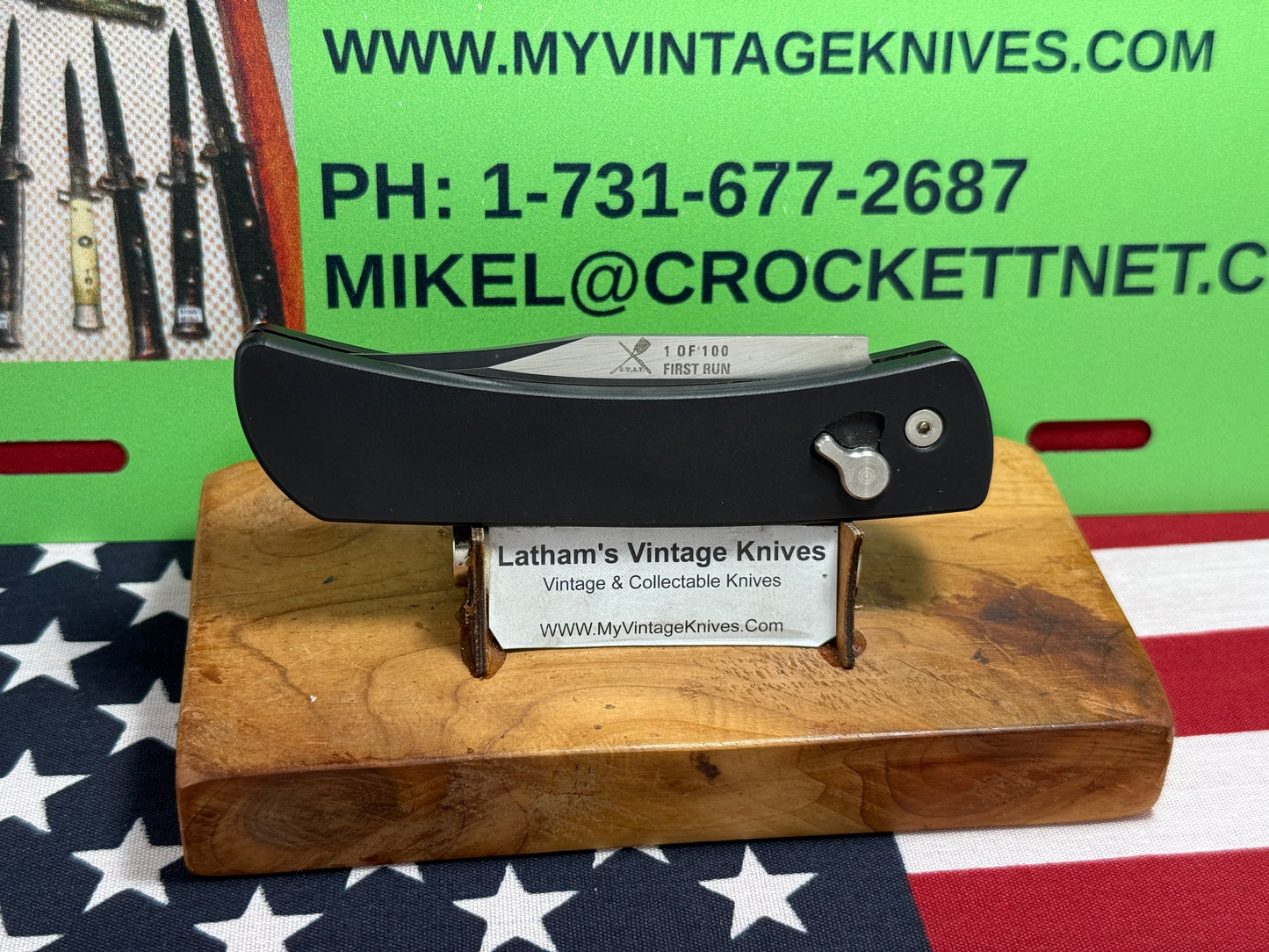 S.W.A.T. (SPECIALIZED WEAPONS BY ADVANCED TECHNOLOGIES) USA 2008-2012 CUSTOM AUTOMATIC 1 OF 100 FIRST RUN TACTICAL AUTOMATIC KNIFE BLACK METAL HANDLES