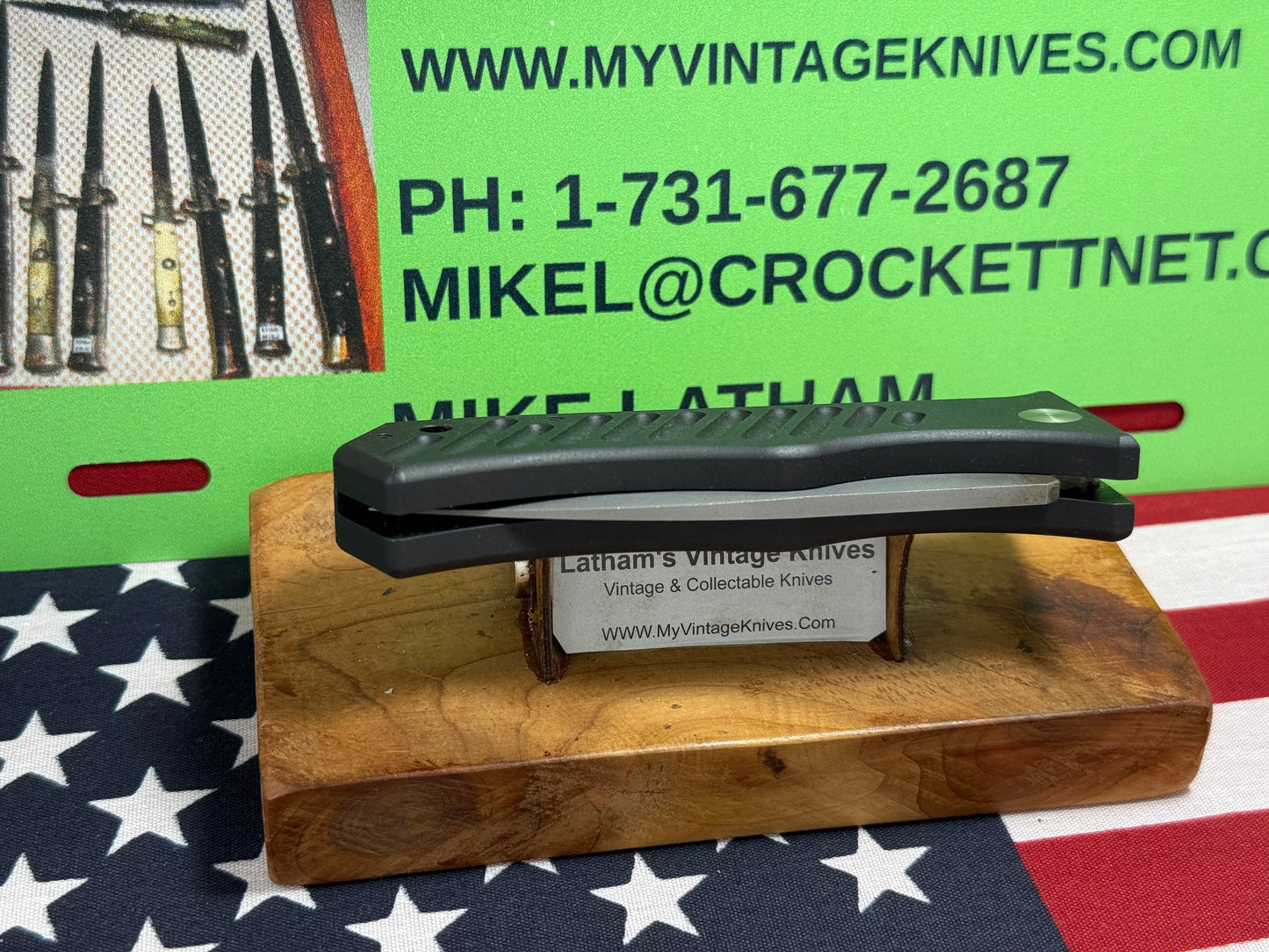 ATS-AMERICAN TACTICAL SUPPLY CO. USA 2008-2012 SIDE OPENING SER# 0024 TACTICAL AUTOMATIC KNIFE BLACK METAL HANDLES