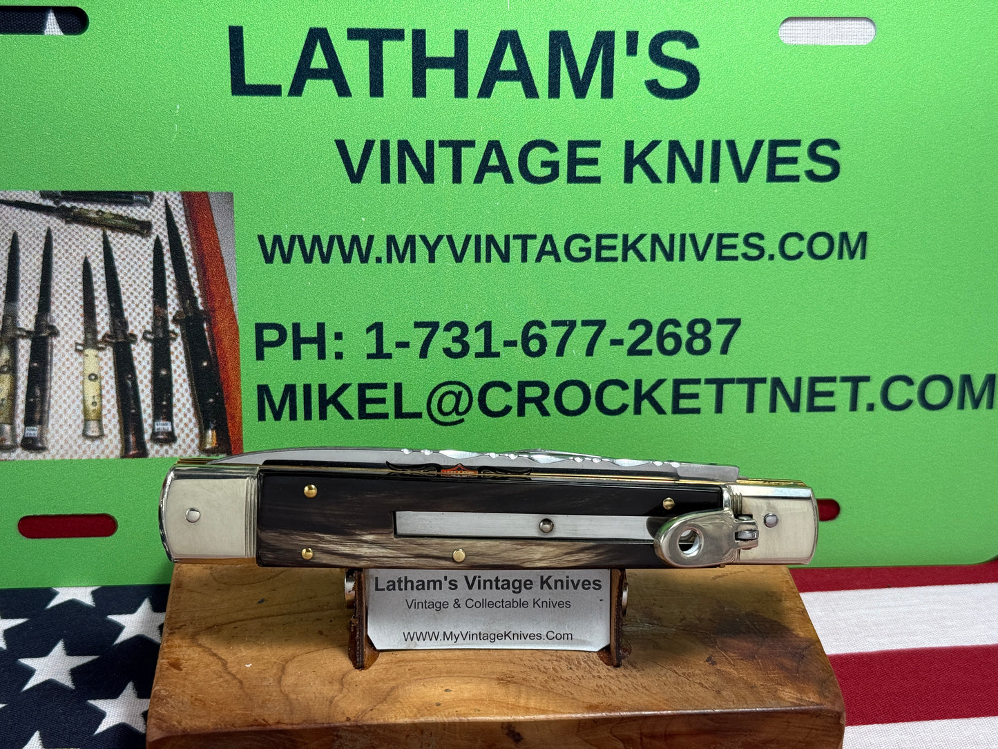 HUBERTUS SOLINGEN GERMANY 2005-2010 ERA LEVER AUTOMATIC 14 CM 2BL "HARLEY DAVIDSON LIMITED EDITION" GERMAN AUTOMATIC KNIFE BUFFALO HORN HANDLES