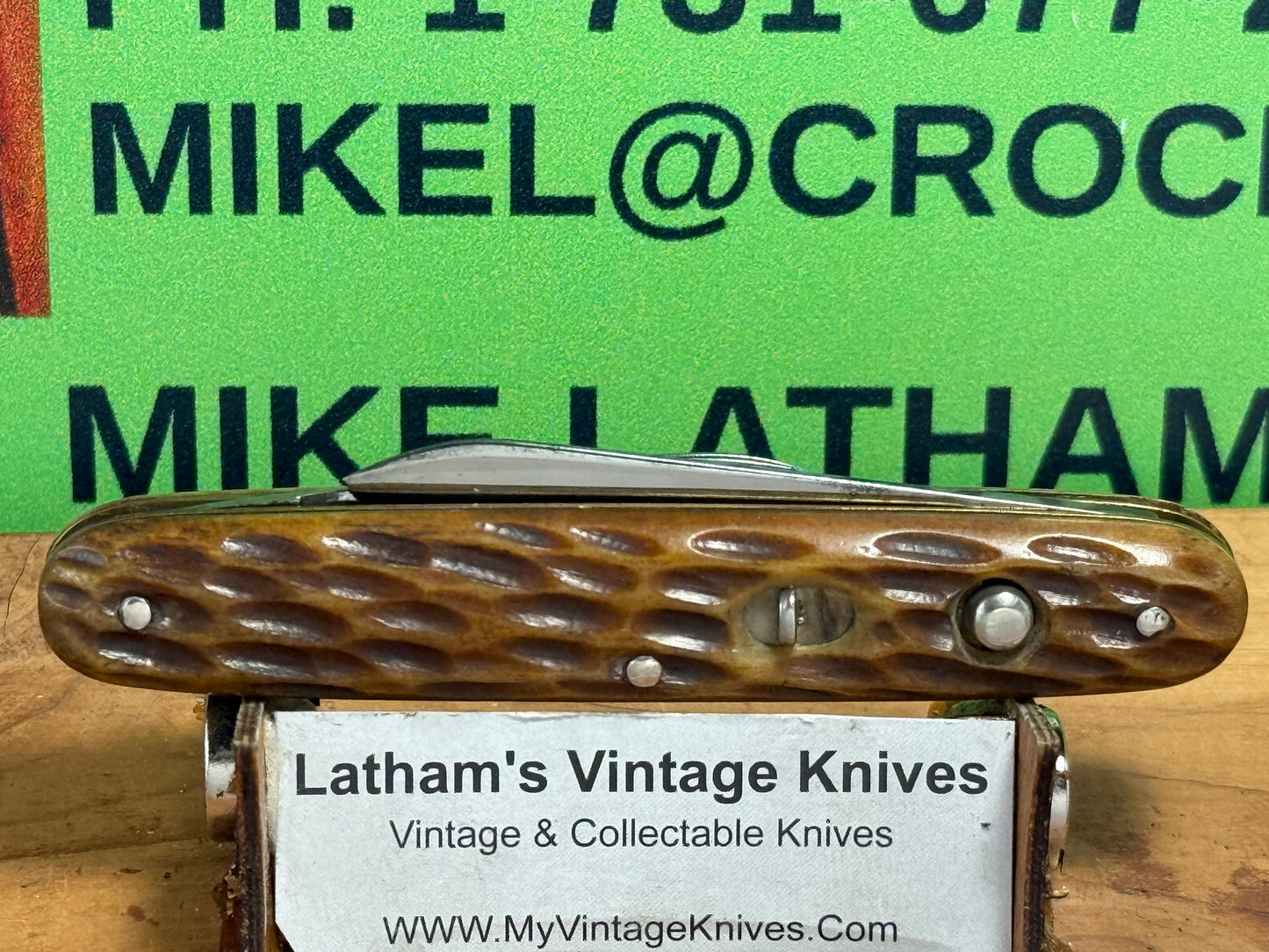 REMINGTON UMC 1920-40 TWIN BLADE R8063 DOUBLE BUTTON VINTAGE AMERICAN AUTOMATIC 3 3/8" KNIFE JIGGED BONE HANDLES