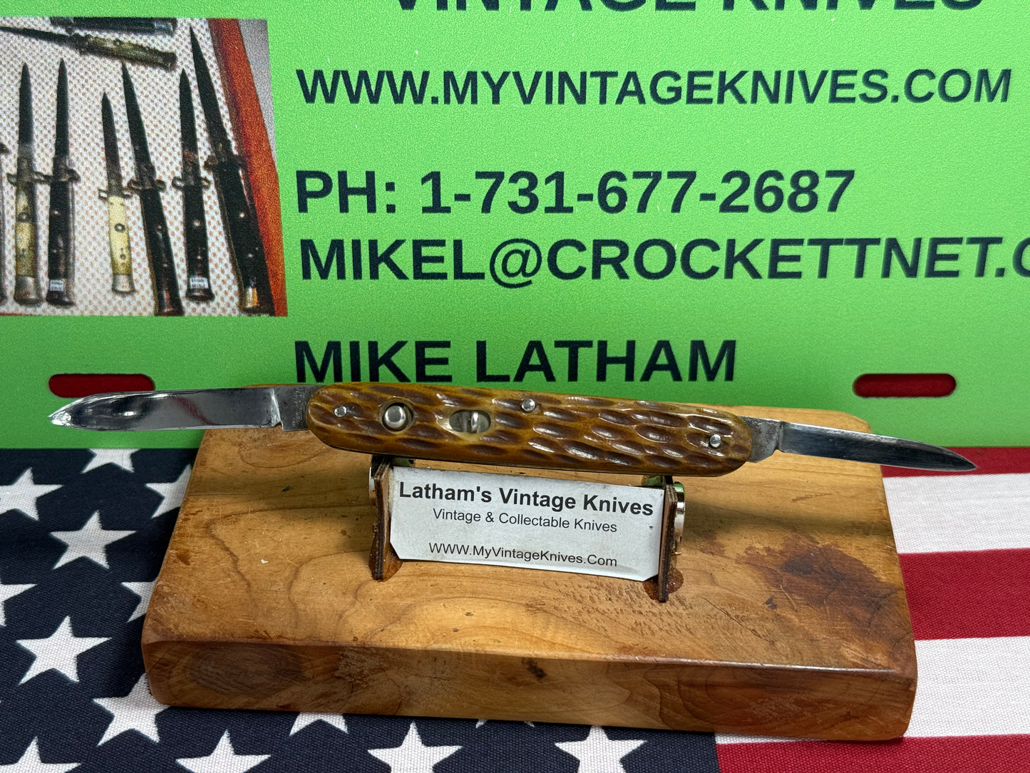 REMINGTON UMC 1920-40 TWIN BLADE R8063 DOUBLE BUTTON VINTAGE AMERICAN AUTOMATIC 3 3/8" KNIFE JIGGED BONE HANDLES