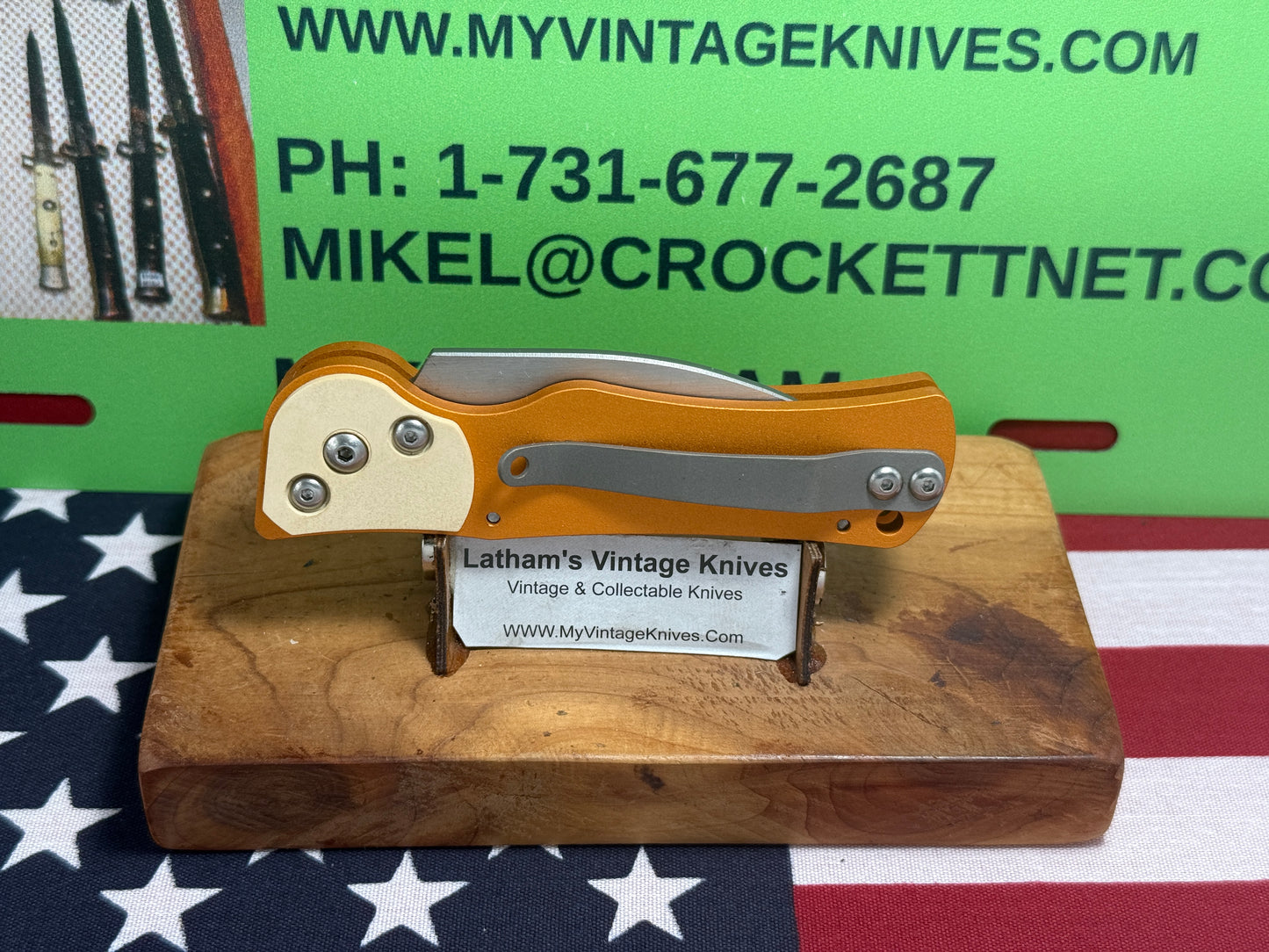 DALTON, ROB CUSTOM AUTOMATIC KNIFE 1998-2010 RESCUE SIDE OPENING TACTICAL AUTOMATIC KNIFE ORANGE METAL HANDLES