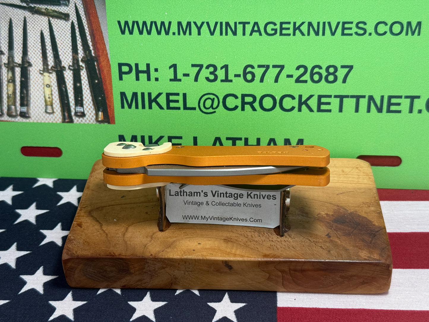 DALTON, ROB CUSTOM AUTOMATIC KNIFE 1998-2010 RESCUE SIDE OPENING TACTICAL AUTOMATIC KNIFE ORANGE METAL HANDLES