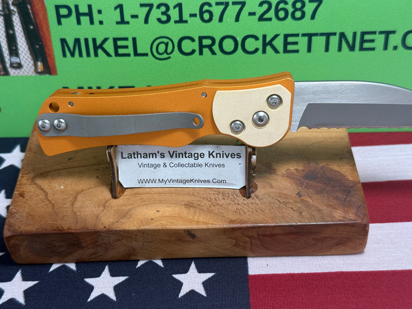 DALTON, ROB CUSTOM AUTOMATIC KNIFE 1998-2010 RESCUE SIDE OPENING TACTICAL AUTOMATIC KNIFE ORANGE METAL HANDLES