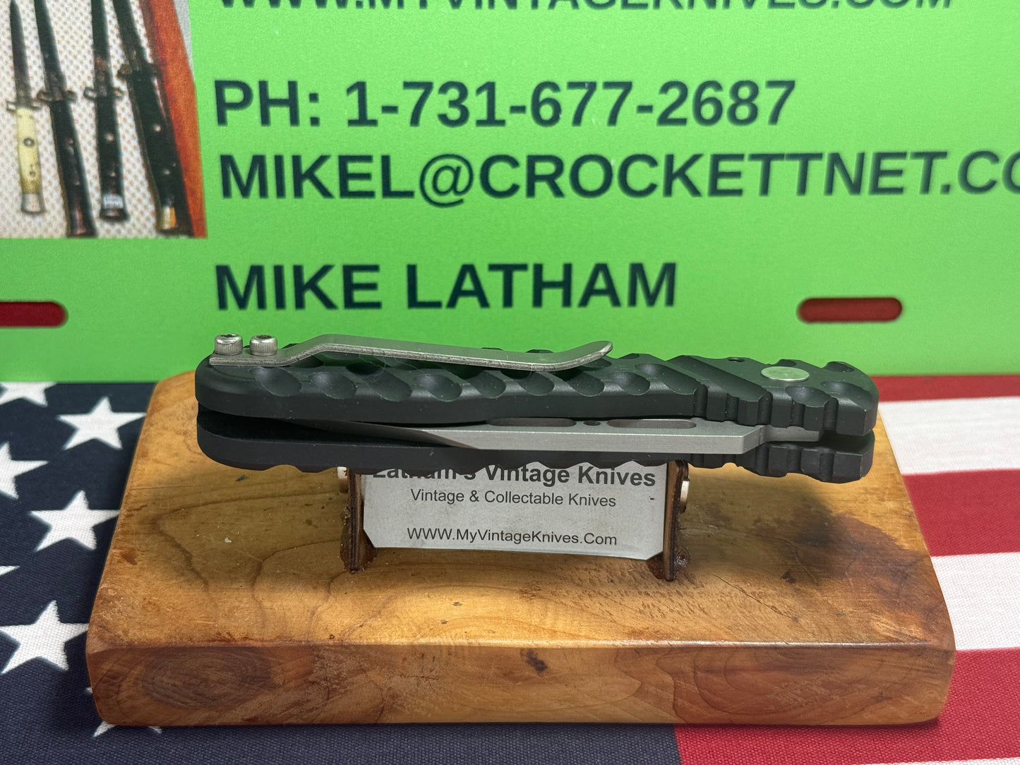 DALTON, ROB CUSTOM KNIFE 1998-2010 GRIPPER SIDE OPENING TACTICAL AUTOMATIC KNIFE BLACK METAL HANDLES