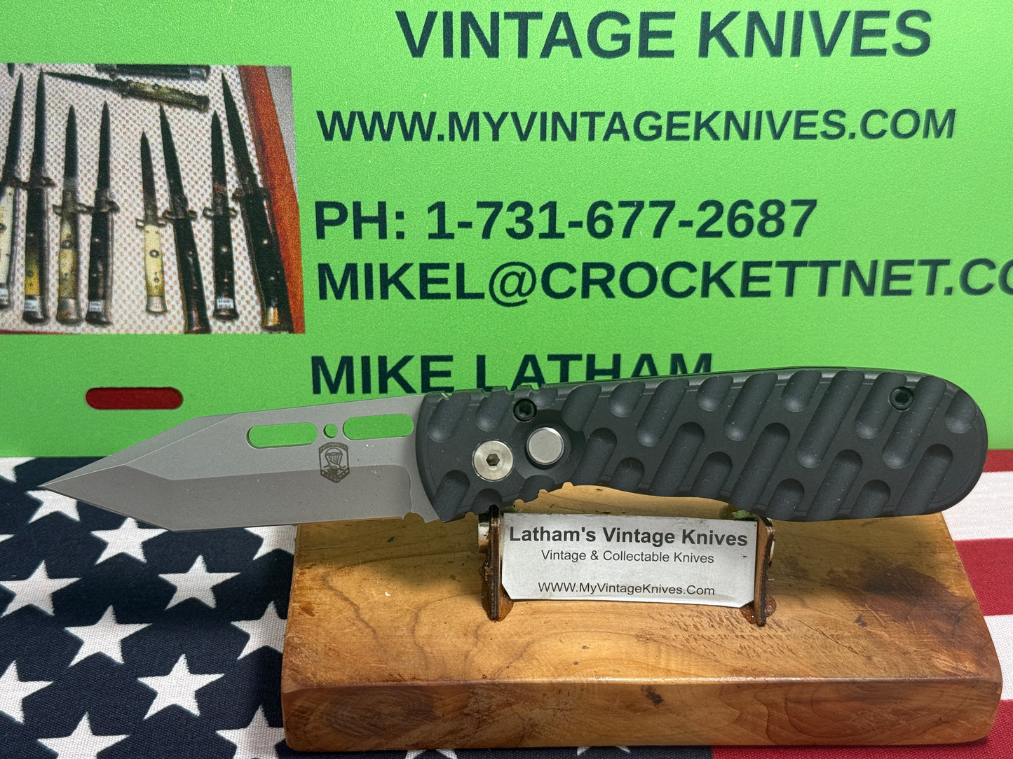 DALTON, ROB CUSTOM KNIFE 1998-2010 GRIPPER SIDE OPENING TACTICAL AUTOMATIC KNIFE BLACK METAL HANDLES