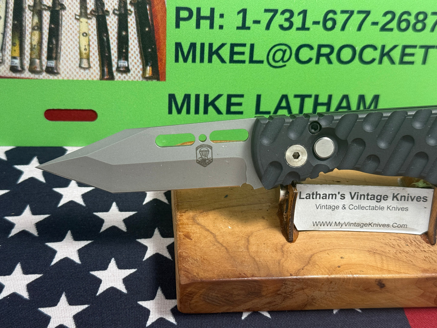 DALTON, ROB CUSTOM KNIFE 1998-2010 GRIPPER SIDE OPENING TACTICAL AUTOMATIC KNIFE BLACK METAL HANDLES