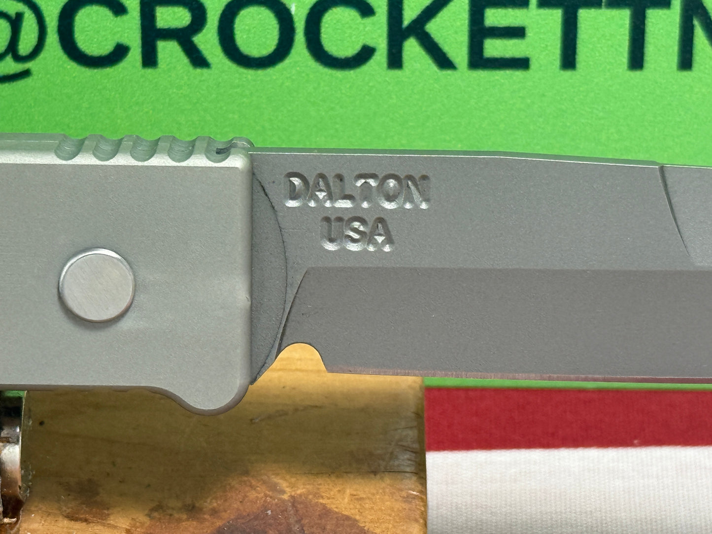DALTON, ROB CUSTOM AUTOMATIC KNIFE 1998-2010 SIDE OPENING TANK WITH TORTOISE SHELL INSERTS TACTICAL AUTOMATIC KNIFE GRAY METAL HANDLES
