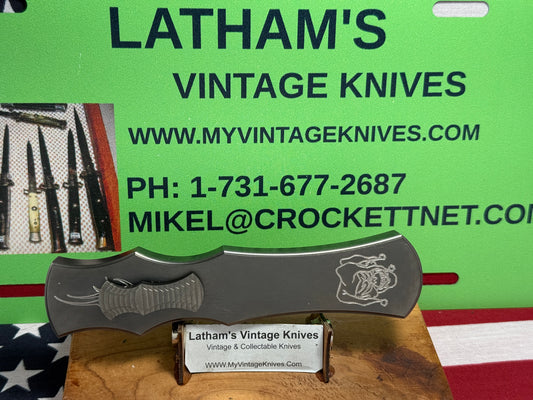 BURN CUSTOM AUTOMATIC KNIVES PAUL PANAK EARLY EDITION PROTYPE RAZOR JOKER EDITION OTF WITH MIRROR POLISHED DAGGER BLADE TACTICAL AUTOMATIC KNIFE GUN METAL HANDLES