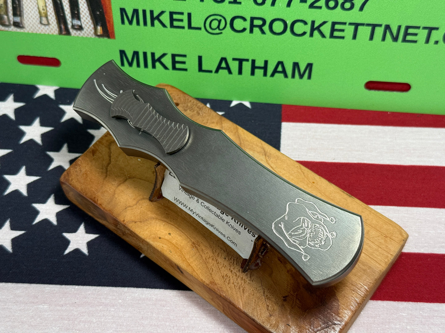 BURN CUSTOM AUTOMATIC KNIVES PAUL PANAK EARLY EDITION PROTYPE RAZOR JOKER EDITION OTF WITH MIRROR POLISHED DAGGER BLADE TACTICAL AUTOMATIC KNIFE GUN METAL HANDLES