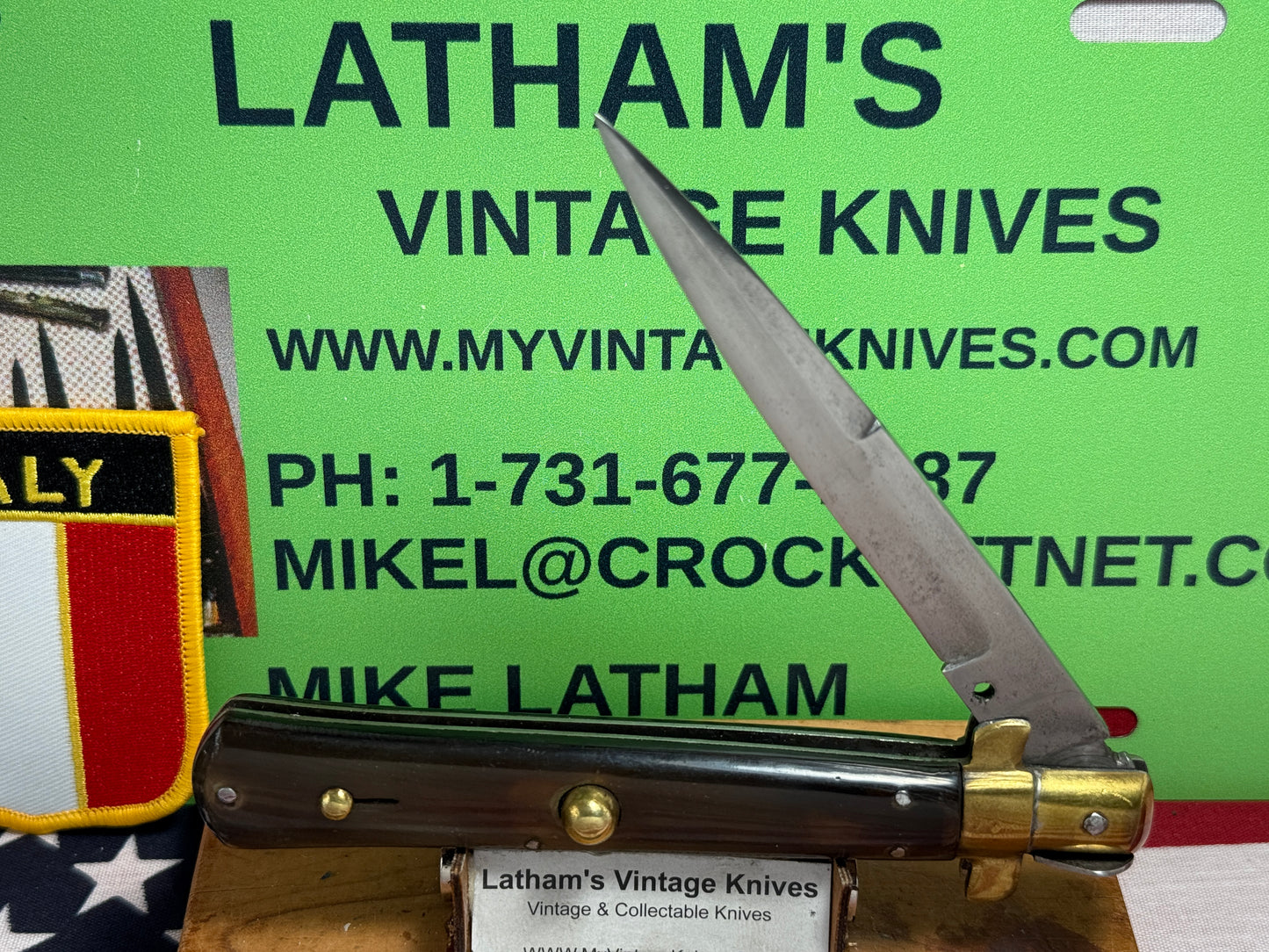 STERILE "G. BAUTTO" ITALIAN FROSOLONE 1930-38 PICK LOCK ITALIAN AUTOMATIC KNIFE BUFFALO HORN HANDLES