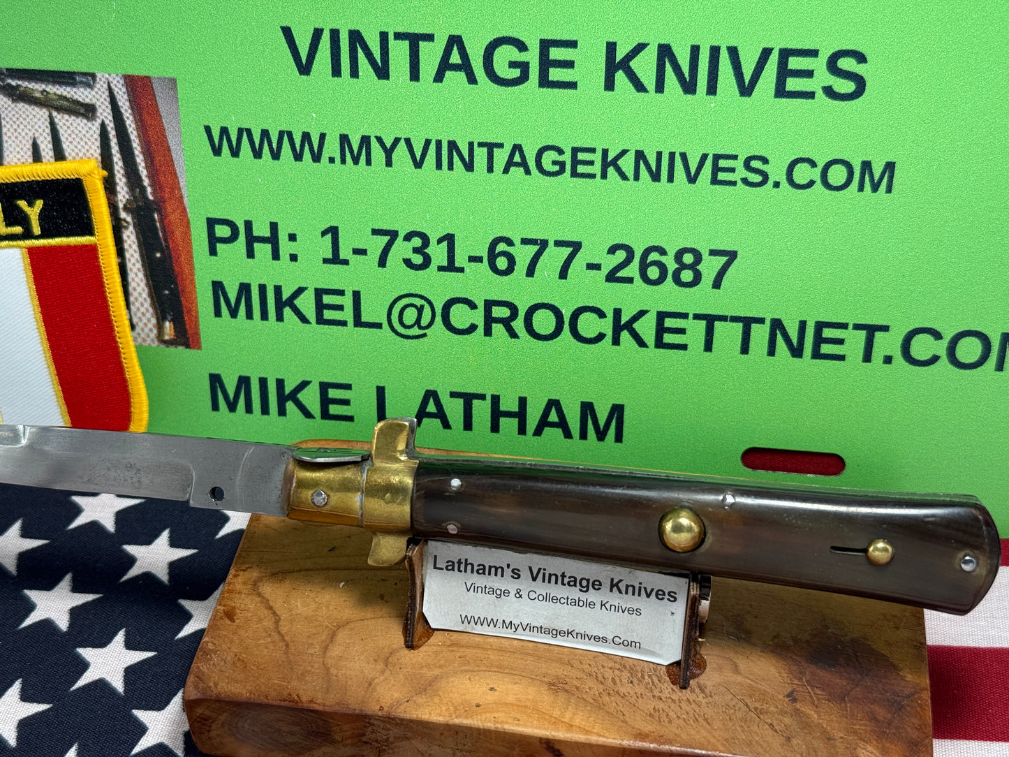 STERILE "G. BAUTTO" ITALIAN FROSOLONE 1930-38 PICK LOCK ITALIAN AUTOMATIC KNIFE BUFFALO HORN HANDLES