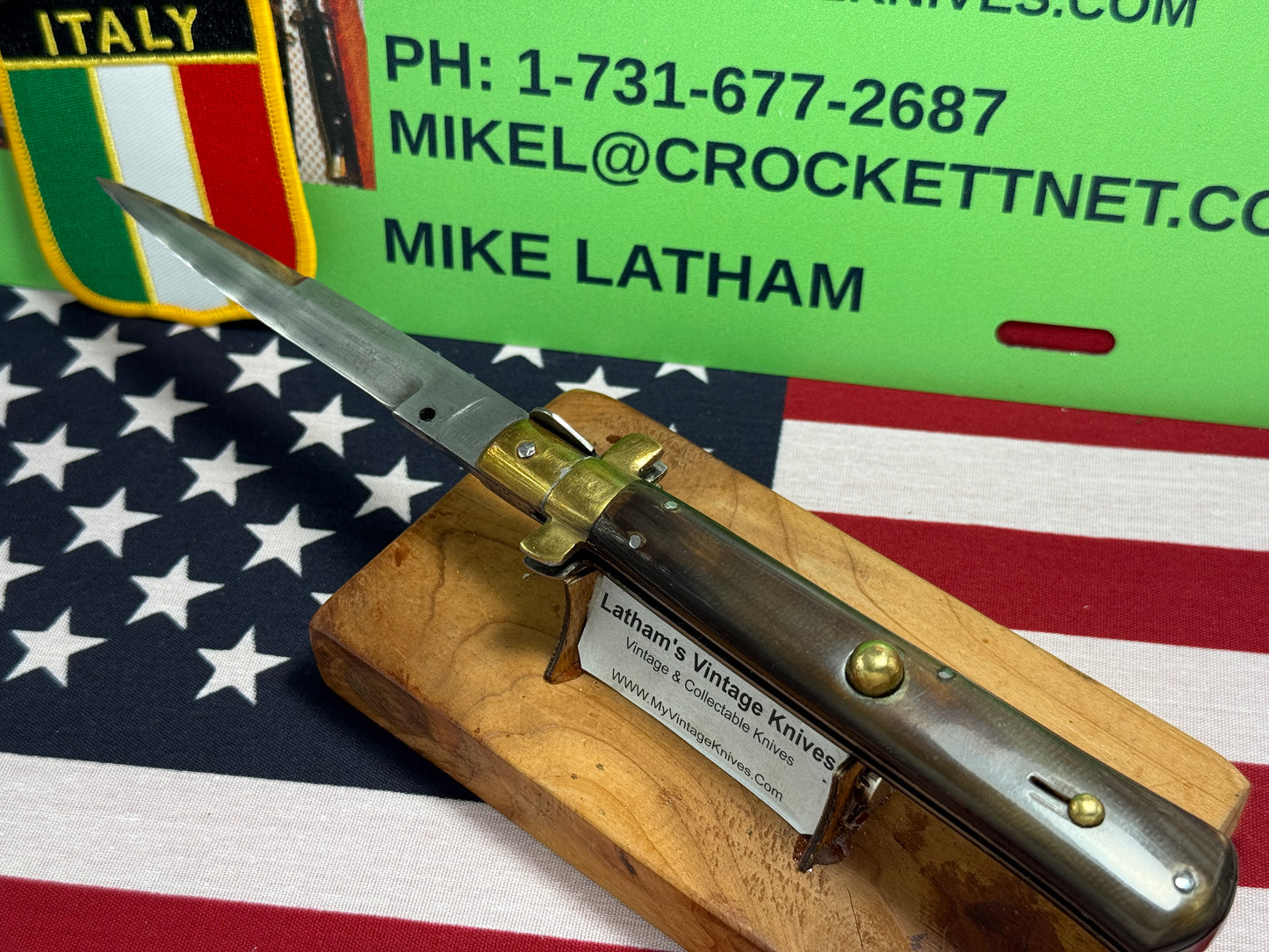 STERILE "G. BAUTTO" ITALIAN FROSOLONE 1930-38 PICK LOCK ITALIAN AUTOMATIC KNIFE BUFFALO HORN HANDLES