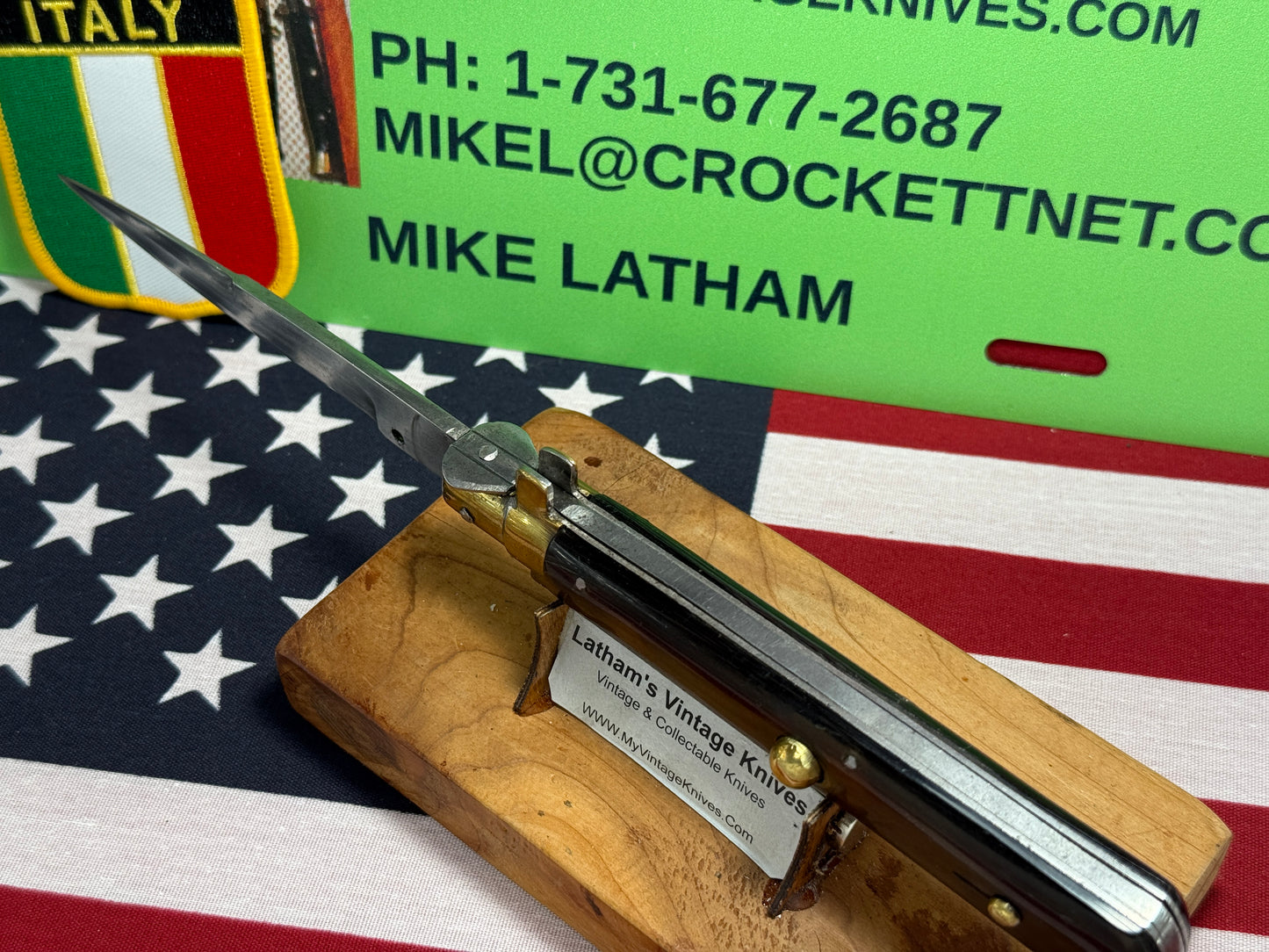 STERILE "G. BAUTTO" ITALIAN FROSOLONE 1930-38 PICK LOCK ITALIAN AUTOMATIC KNIFE BUFFALO HORN HANDLES