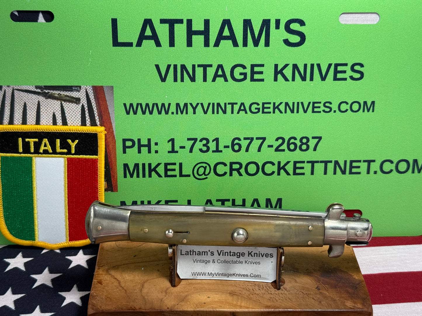 LATAMA ITALY 1950-56 PICK LOCK STILETTO 28 CM ITALIAN AUTOMATIC KNIFE BRAZILIAN HORN HANDLES