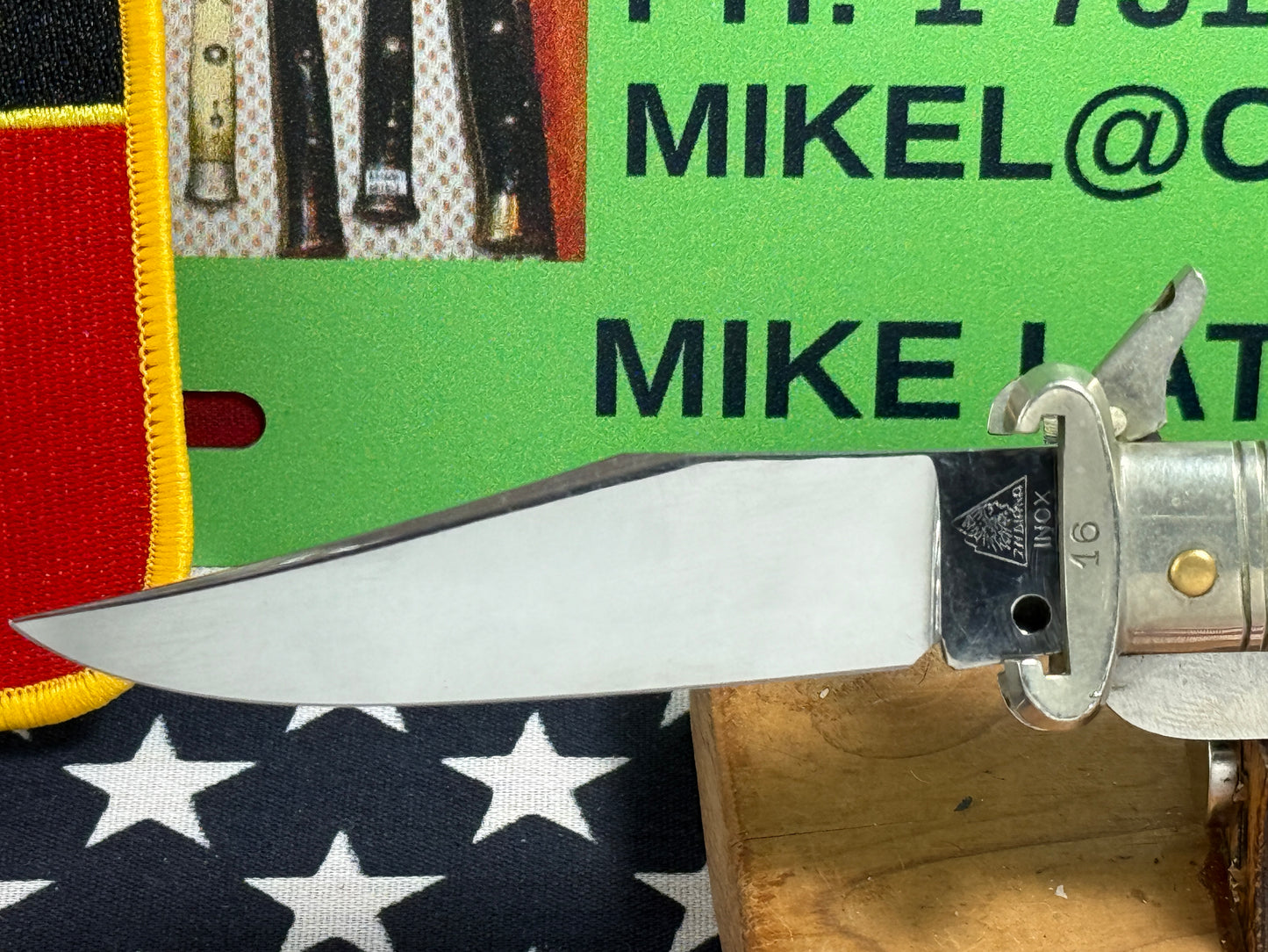 INDIANA INOX ITALY 1962-68 FULCRUM RELEASE 5 BL CAMPER WITH SHELL PULLER ITALIAN AUTOMATIC KNIFE STAG HANDLES