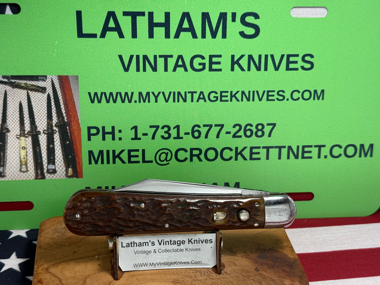 REMINGTON UMC 1920-40 LARGE 5" HUNTER R2403 VINTAGE AMERICAN AUTOMATIC KNIFE BROWN JIGGED BONE HANDLES